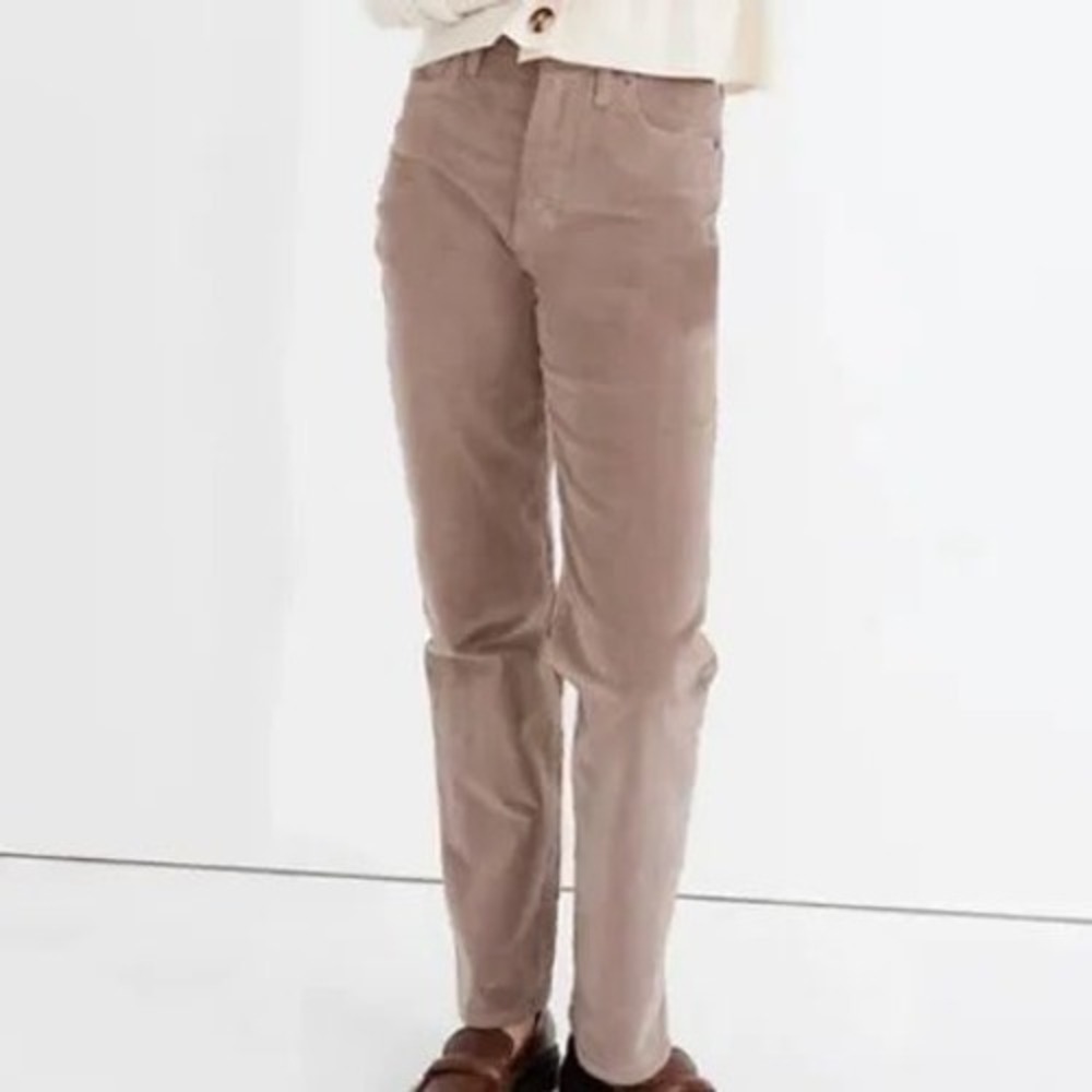Madewell Perfect Vintage Straight Corduroy Jeans‎ Mauve Brown Size 25 High Rise